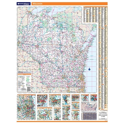 Wisconsin Laminated State wall map