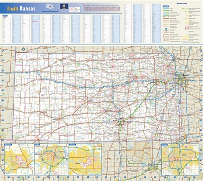 Kansas State Wall Map by Globe Turner 42 x 38