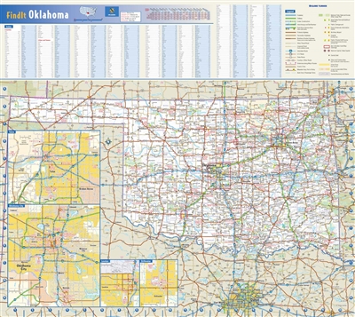 Oklahoma State Wall Map by Globe Turner 42x36