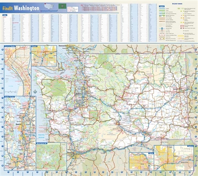 Washington State Wall Map by Globe Turner 21x19