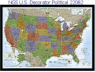 National Geographic U.S. Decorator Political 70x48