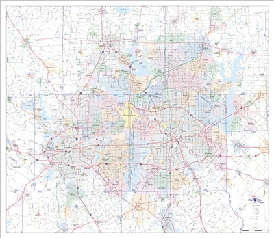 Dallas/Fort Worth Metroplex major thoroughfare map for the wall ...